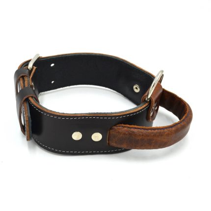 zgarda caine agresiv talie mare piele neagra prindere la gat